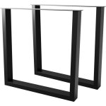Metalopro - set de 2 pieds de table en mtal, pied pour meubles - pieds en u - 72x70 cm