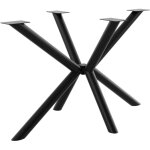 Metalopro - spider pieds de table en tube acier noir ? structure durable avec patins pour table basse, ...