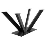 Metalopro v cadre de table en m�tal noir ? pieds robustes en acier moderne avec prot�ge - sol, parfait ...