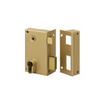 Serrure en applique verticale fouillot s�rie 9814 - metalux jaune / dor� droite tirant vertical dor�