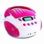 Lecteur cd mp3 pop pink avec port usb - blanc et rose Lecteur cd mp3 pop pink avec port usb - blanc et rose