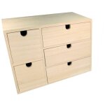 Meuble 5 tiroirs 35x15x26 cm bois