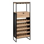 5five simply smart - meuble bar x25 bouteuilles aliaj effet chne naturel - 5five