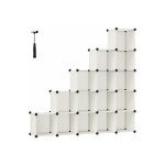 Songmics meuble rangement 16 cubes, organisateur modulable, tagre en plastique, sparateur de placard, ...