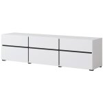 Meublorama - meuble tv 180cm coloris blanc et noir collection havana. meuble design avec 3 portes et ...