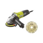 Ryobi - meuleuse d'angle 800 w diam. 125 mm - 12 000 tr / min + sac, disque diamant 125 mm & cl� de service ...