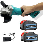 Teetok - meuleuse, meuleuse d'angle �lectrique sans fil li - ion 18v 125mm, ponceuse + 2 batteries 3, ...