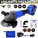 Dayplus - meuleuse d'angle sans fil 115mm 21v disque  barber avec batterie et chargeur et accessoires ...