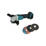 Meuleuse d'angle sans fil 125mm 18v 4 vitesses pour makita batterie + accessoires (machine seule) Meuleuse d'angle sans fil 125mm 18v 4 vitesses pour makita batterie + accessoires (machine seule)