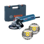 Bosch - meuleuse dangle profesionnal 800w - 125 mm + 2 disques diamants + coffret - gws 880