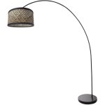 Mexlite - lampadaire - solva - noir - bambou m�tal - lampe arqu�e