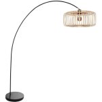 Mexlite - lampadaire - solva - noir - bambou m�tal - lampe arqu�e