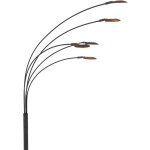 Lampadaire lampadaire lampe de chambre, lampadaire avec variateur de sol, verre mtallique, noir, mat ...