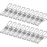 Lot de 50 pinces  linge en acier inoxydable pour chaussettes et vtements - usage quotidien