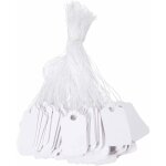 Lot de 500 tiquettes de prix blanches avec ficelle pour vtements, bijoux, bagues ? 23 x 13 mm