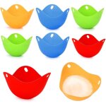 Cuiseur vapeur ?ufs pochs 8pcs, ?ufs pochs moule, oeuf dur pocheuse silicone, easy egg cooker, oeuf ...