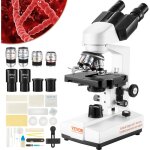 Mophorn - vevor microscope binoculaire compose 40x - 2500x 6 reglages microscope biologique mise au point ...
