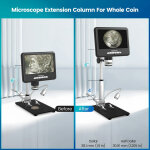 Microscope num�rique 24m avec �cran d'affichage r�glable de 7 pouces grossissement num�rique 3x microscope ...