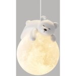 Mignon ours pendentif lumi�re avec impression 3d lune globe suspension pour chambre d'enfant