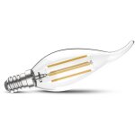 Miidex lighting - ampoule led e14 2w filament flamme 'coup de vent'  blanc - neutre - 4000k - non - ...