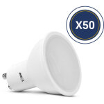 Miidex lighting - pack de 50 ampoules led gu10 7w 120� � blanc - neutre - 4000k - non - dimmable