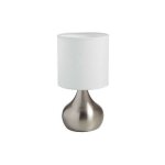 2 lampes de chevet tactile ida chrome mat abat - jour blanc