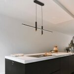 Millumine - suspension cuisine led noir et or lespar