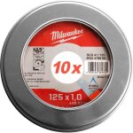 Coffret de 10 disques  trononner pro + pour mtaux durs et aciers 125 mm - milwaukee