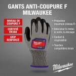 Gants de s�curit� anti - coupure niveau f milwaukee protection et dext�rit� maximale taille: 9 / l