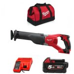 Milwaukee - m18bsx - 501b scie sabre 18v - 1 x 5. 0ah batterie + chargeur en sac de transport Milwaukee - m18bsx - 501b scie sabre 18v - 1 x 5. 0ah batterie + chargeur en sac de transport