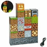 Minecraft building block lampe de bureau bricolage couture lampe de table jouets usb veilleuse cadeaux ...