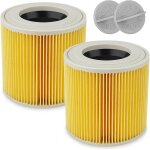 Filtre  cartouche pour karcher wd3 / wd2, 2 x filtre cartouche accessoire pour aspirateurs wd 2200, ...