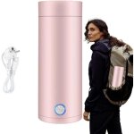 Mini bouilloire de voyage, 400 ml, petite bouilloire en acier inoxydable, mug 3 en 1 pour boissons chaudes, ...