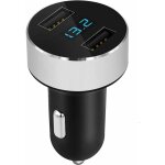 Mini chargeur allume - cigare - 2 ports usb charge rapide 3, 0 a / v fonction compteur indicateur de ...