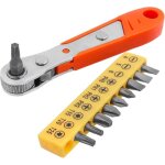 Mini cl� � cliquet 1 / 4  tournevis r�versible avec 10 embouts pour r�paration, multifonctionnel et pratique ...