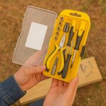 Mini coffret outils 22 pi�ces ? tournevis, pince, douilles & embouts pour bricolage maison