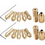 Mini collet mandrin pour mini perceuse - 14pcs, laiton, serrage de 0. 5 - 3mm, cl allen
