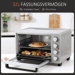 Mini four 32l, 1600w, four �lectrique avec bac de r�cup�ration des scories, acier inoxydable & verre, ...