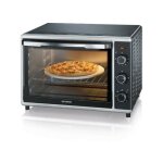 Mini four electrique chaleur severin to2058 tournante 42 l, pierre a pizza et tournebroche, four posable ...