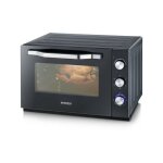 Mini four electrique four posable xxl a chaleur tournante severin 60 l - 2 200 w - tournebroche et pierre ...