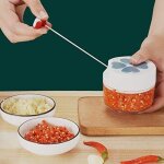 Mini hachoir manuel � decoupe l�gumes oignon 170 ml avec 2 lames incurv�es en acier inoxydable, hachoir ...