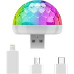 Mini lampe de boule disco usb, lampe de fte led boule disco, commande vocale, lumires de fte disco, ...