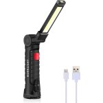 Mediawave store - mini lampe poche led rechargeable cob 400529 lumi�re secours articul�e magn�tiqu