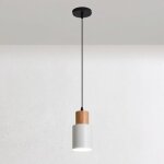 Mini lampe à suspension de chevet, suspension en bois avec abat - jour cylindrique, lampes à suspension ... Mini lampe à suspension de chevet, suspension en bois avec abat - jour cylindrique, lampes à suspension ...