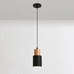 Mini lampe à suspension de chevet, suspension en bois avec abat - jour cylindrique, lampes à suspension ... Mini lampe à suspension de chevet, suspension en bois avec abat - jour cylindrique, lampes à suspension ...