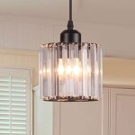 Mini lustre en cristal chrom�, plafonnier encastr� moderne pour salle � manger, chambre, cuisine, �lot ...
