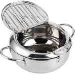 Mini marmite  frire japonaise en acier inoxydable avec thermomtre, compatible avec les plaques  induction ...