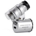 Mini microscope de poche 60x loupe de poche portable bijoutier led lampe loupe - argent� - ahlsen