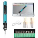 Mini perceuse rechargeable � 3 vitesses avec forets h�lico�daux pour mod�lisme, bois, r�sine, bijoux, ...