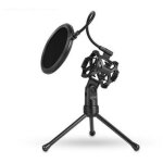 Mini pied de microphone ps - 2 kit de filtre anti - pop de table microphone trpied spider